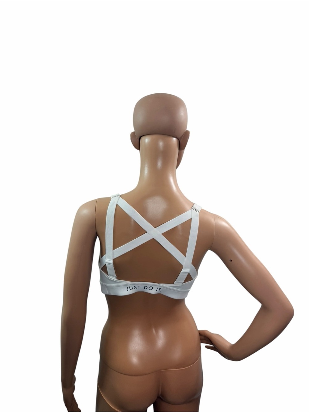 Nike Fit Women’s Size Medium White Race Back Athletic Gym Training Sport Bra - Picture 7 of 10